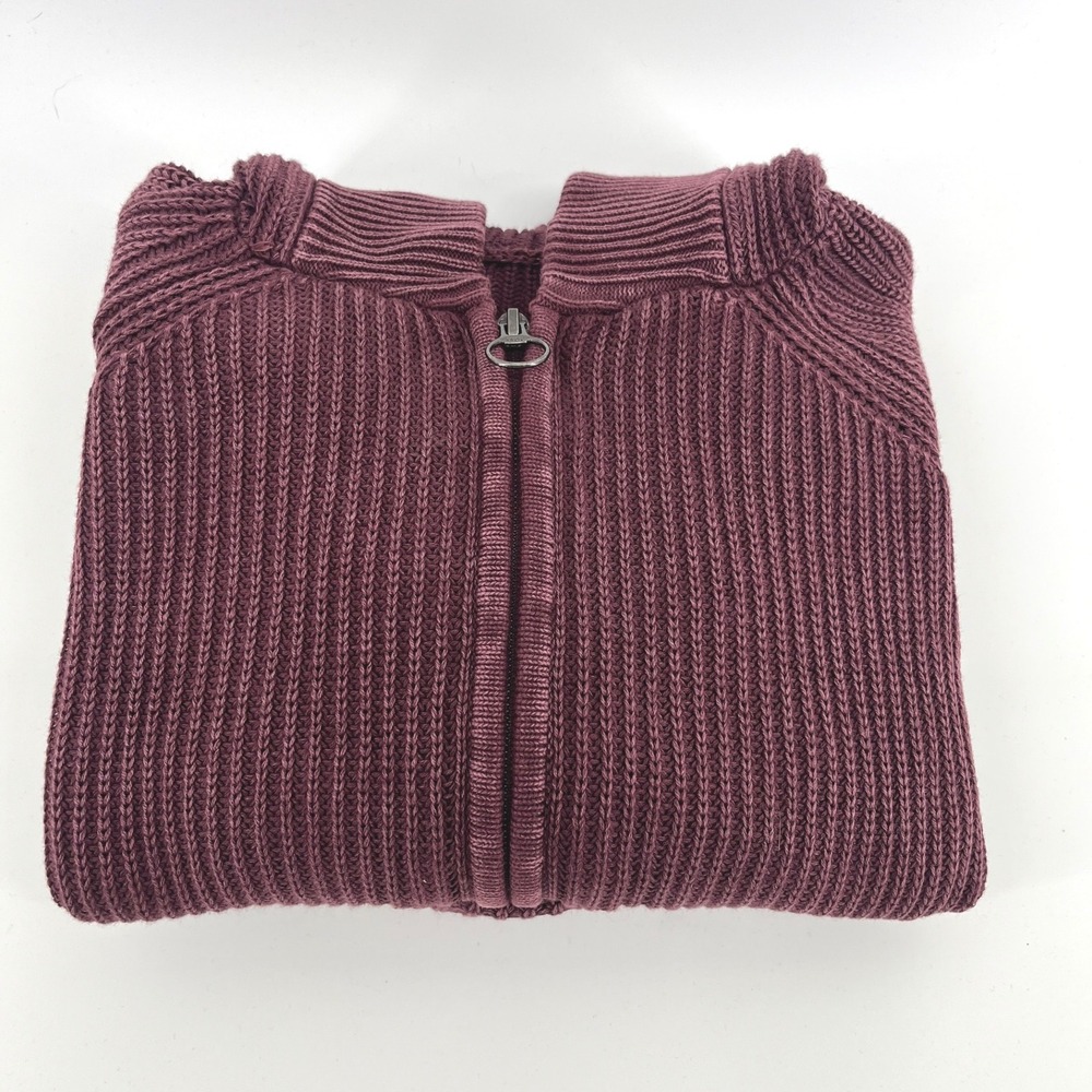 Lululemon Red Wash Crop‎ Hooded Moto Knit Sweater Zip Up Women's